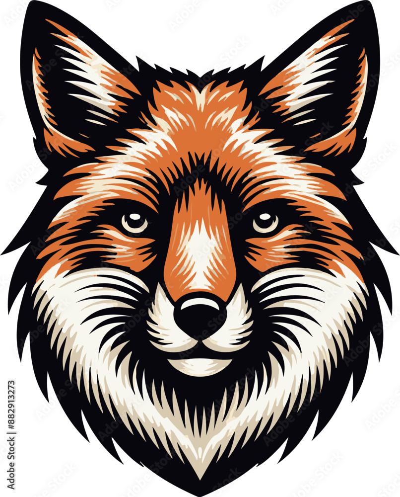 Obraz premium fox head vector illustration