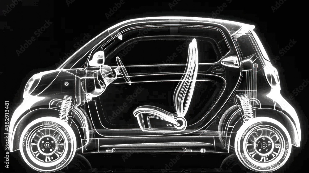 x-ray scan of a modern electric car digital
x-ray scan of a modern electric car digital