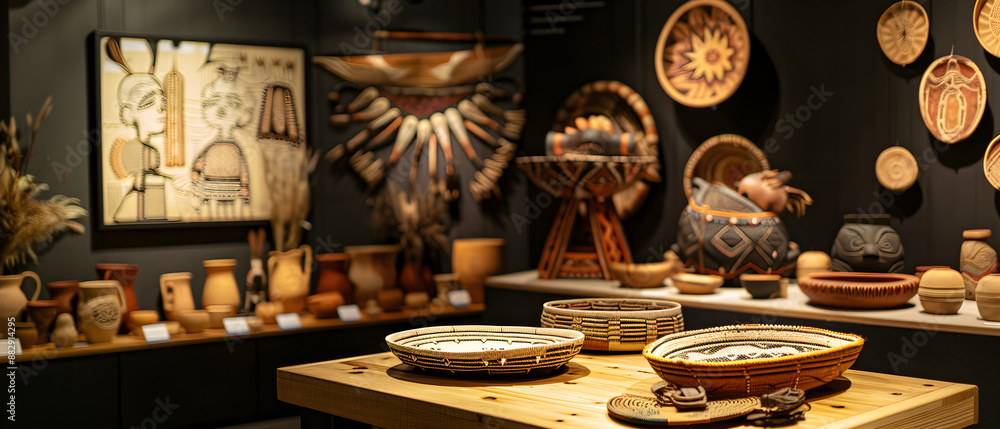 Vibrant display of traditional arts and crafts from diverse cultures, featuring intricate designs and patterns. Vibrant display of traditional arts and crafts from diverse cultures, featuring intricate designs and patterns.