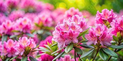 Beautiful pink rhododendrons in full bloom during spring , flowers, garden, blooming, vibrant, pink, nature
