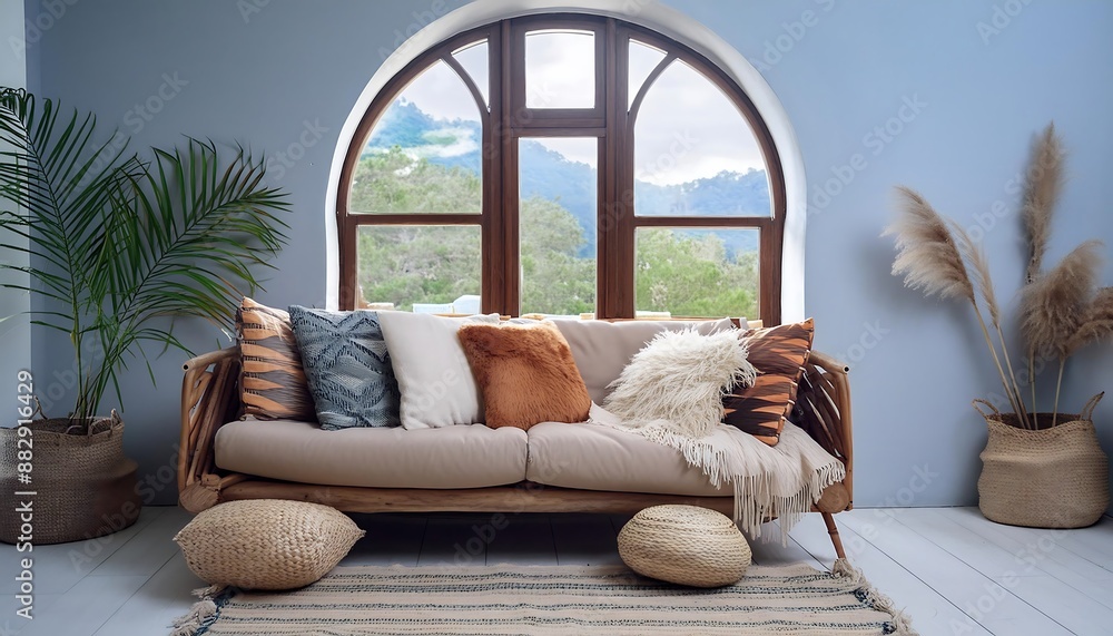 Fototapeta premium interior of living room with sofa