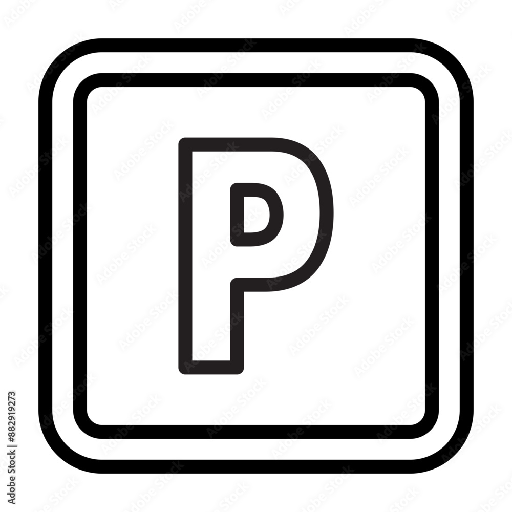 P Capital Alphabet Vector Line Icon Design P Capital Alphabet Vector Line Icon Design