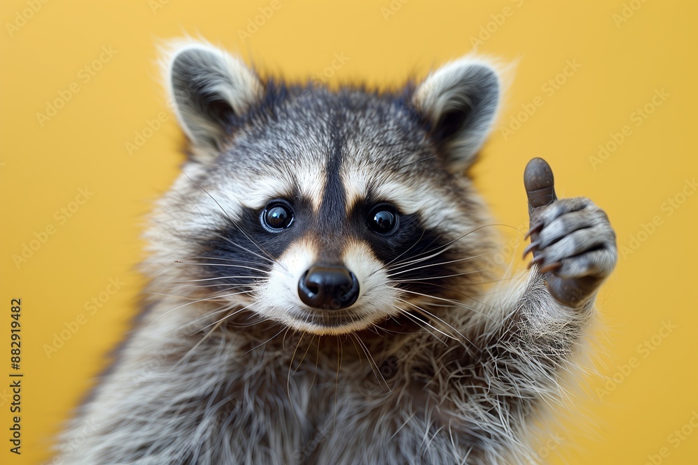 Obraz premium Raccoon Thumbs up Isolated Illustration