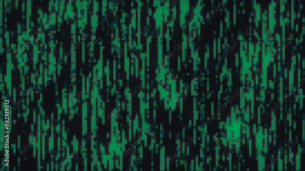 Green mosaic background in technology concept. Abstract bright LED squares. Technology digital square green color background. Green pixel grid background. Vector illustration Green mosaic background in technology concept. Abstract bright LED squares. Technology digital square green color background. Green pixel grid background. Vector illustration