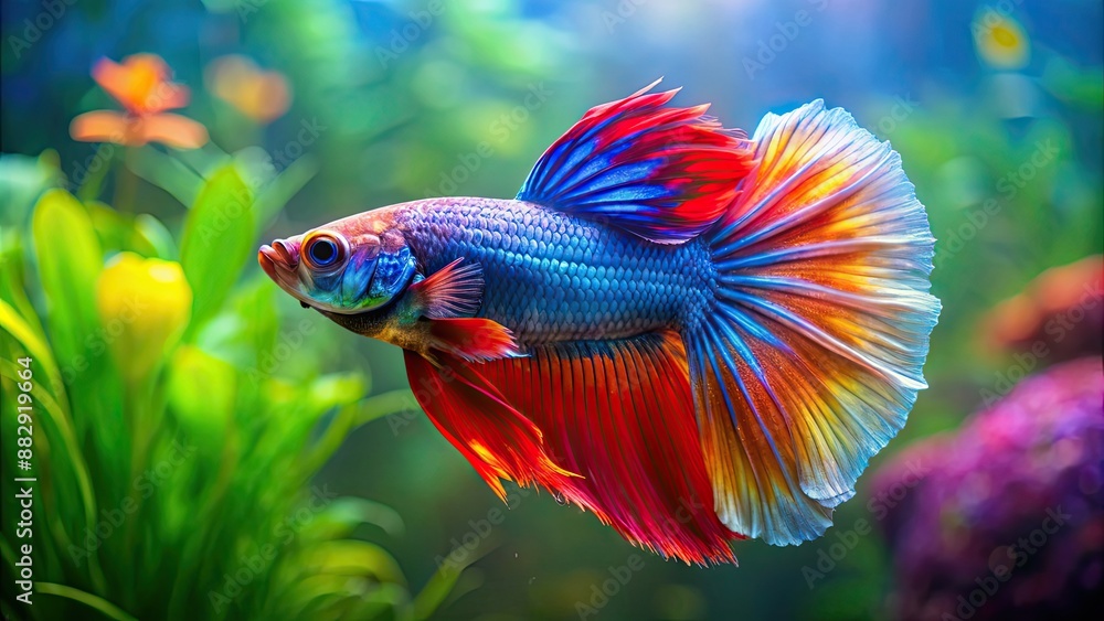 Colorful beta fish swimming in a vibrant aquarium, tropical, vibrant, underwater, aquatic, pets, fins, exotic, peaceful Colorful beta fish swimming in a vibrant aquarium, tropical, vibrant, underwater, aquatic, pets, fins, exotic, peaceful