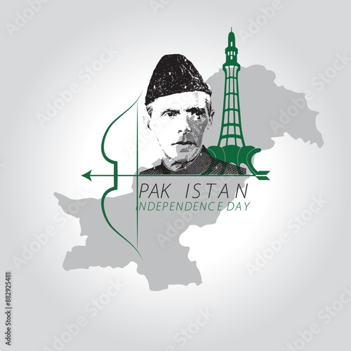 Pakistan Independence Day poster illustration, Banner, 14 August