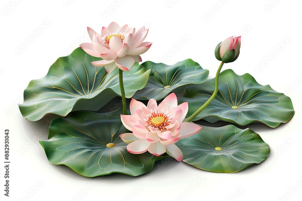 Lotus on white background, Lotus