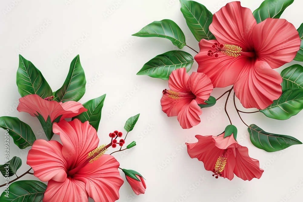 a bouquet of red hibiscus flowers isolated a bouquet of red hibiscus flowers isolated
