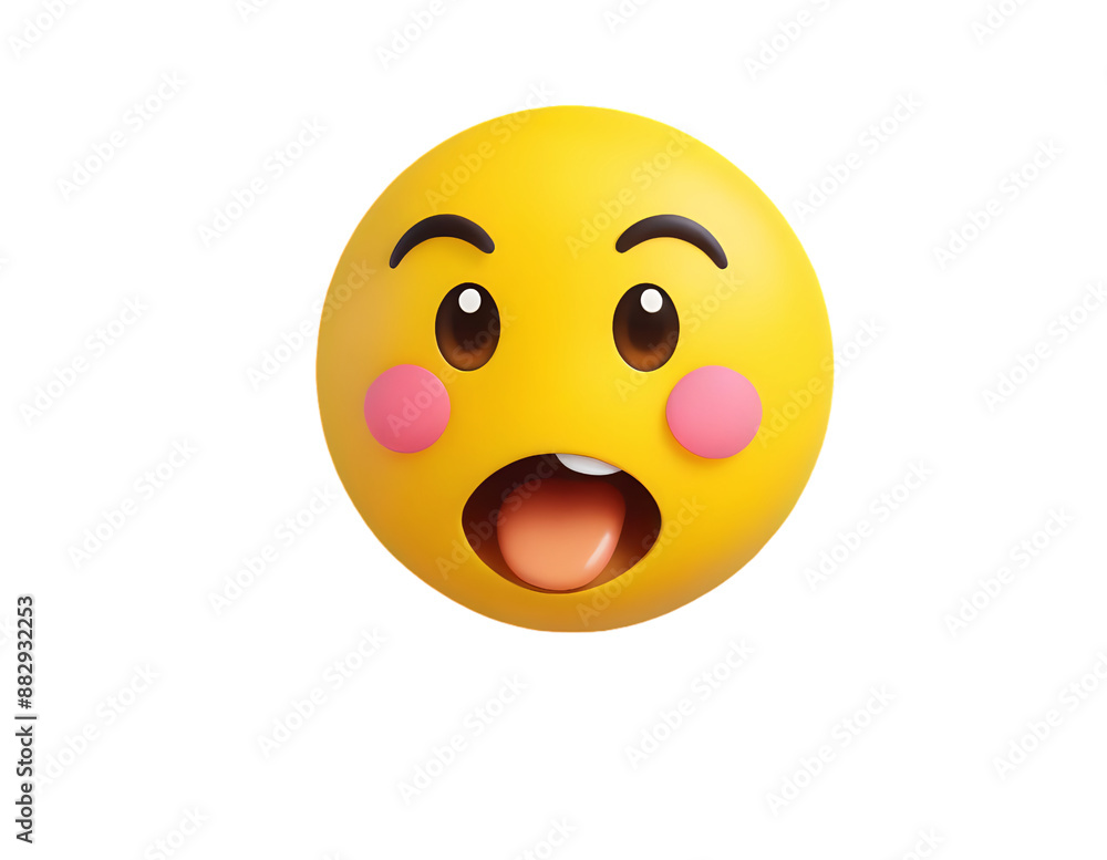 Fototapeta premium Funny emoticons faces with facial expressions.