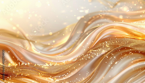 A visually captivating picture of a shiny gold wave against a simple white backdrop