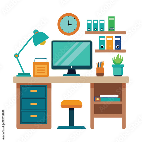 Empty coworking area no people with open space modern office interior and premium interior look