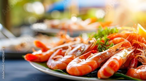 Exquisite Seafood Platter Presentation Featuring Fresh Ingredients at Luxury Hotel Dining Venue