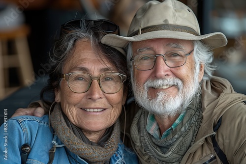 Happy Senior Couple Smiles at Mount Rushmore National Memorial © Jelena