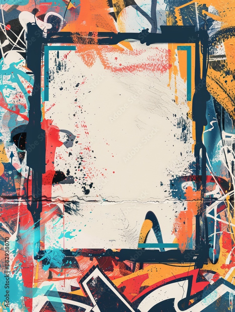 Obraz premium Graffiti style invitation template