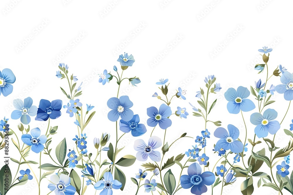 Blue pansy flowers on a white background. Blue pansy flowers on a white background.