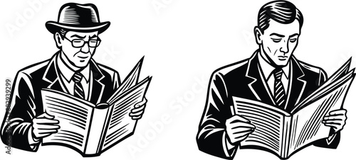Reading a newspaper Silhouette