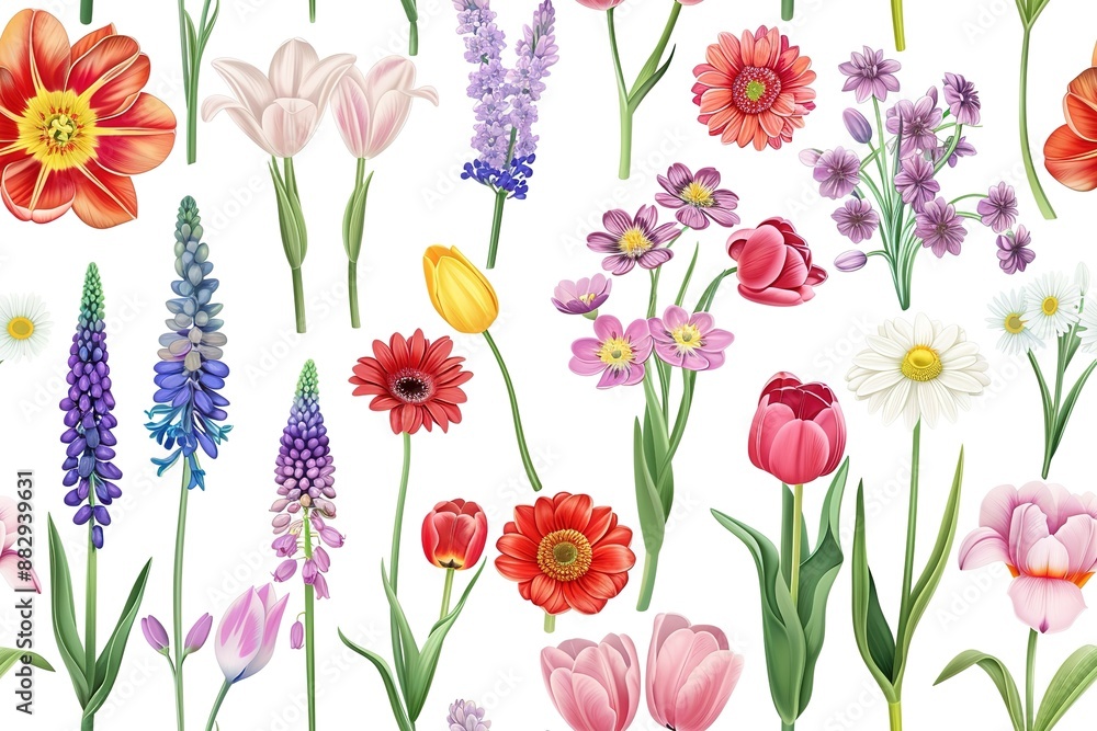 Digital Painting Of Flowers For Background Digital Painting Of Flowers For Background