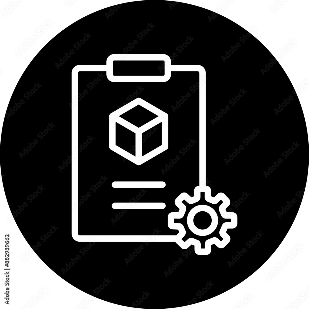 Inventory Management Vector Line White Circle Black