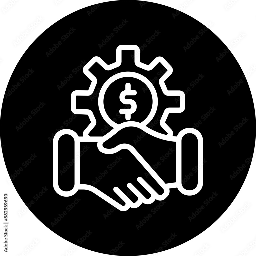 Partnership Vector Line White Circle Black Partnership Vector Line White Circle Black