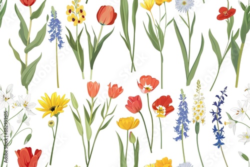 Digital Painting Of Flowers For Background