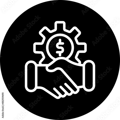 Partnership Vector Line White Circle Black