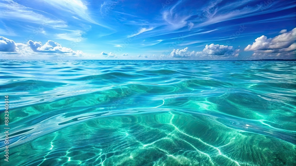 Beautiful wavy surface of clean and turquoise sea water, turquoise, sea, water, waves, surface, clear, clean, ocean, natural Beautiful wavy surface of clean and turquoise sea water, turquoise, sea, water, waves, surface, clear, clean, ocean, natural