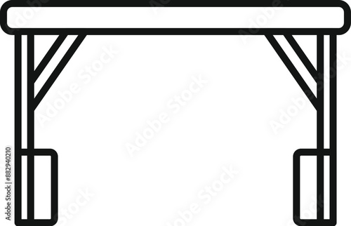 Simple design icon of a wooden barrier gate protecting an entrance