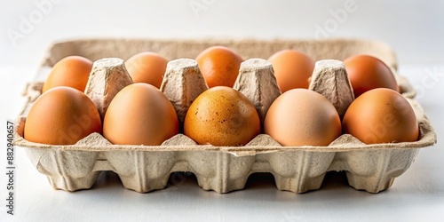 Close-up of a half-open egg carton with eggs, egg, carton, food, fresh, organic, farm, protein, breakfast, container, market photo