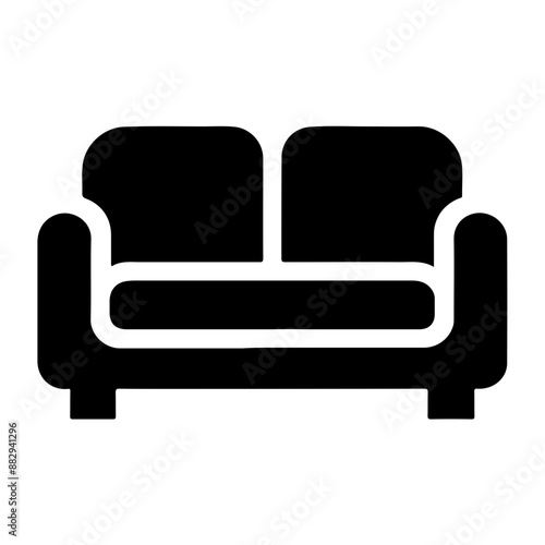  "Simple Sofa Icon Silhouette: Contemporary Symbol for Living Room Decor"