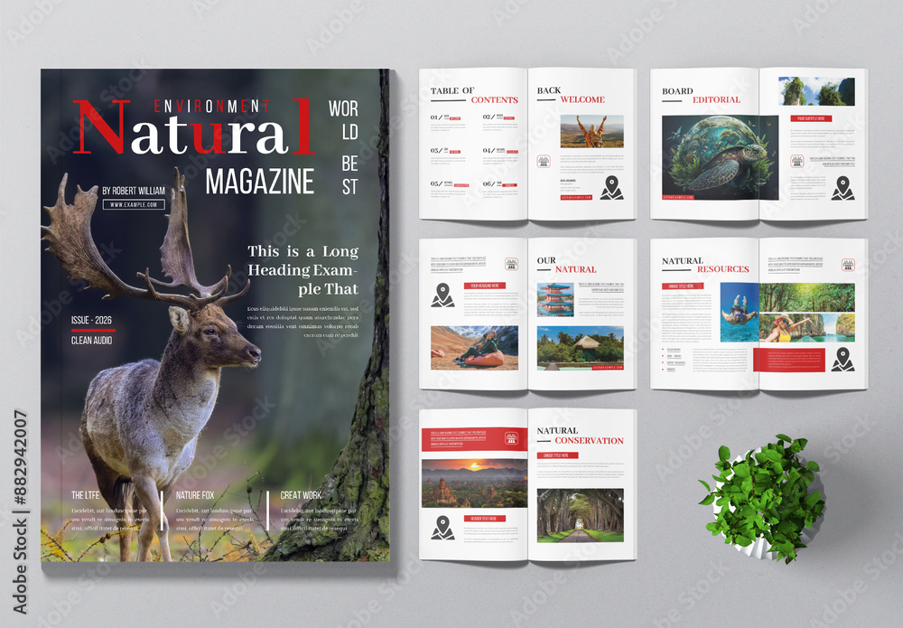 Environment Natural Magazine Stock Template | Adobe Stock