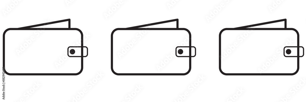 Wallet icon set vector. wallet sign and symbol Wallet icon set vector. wallet sign and symbol