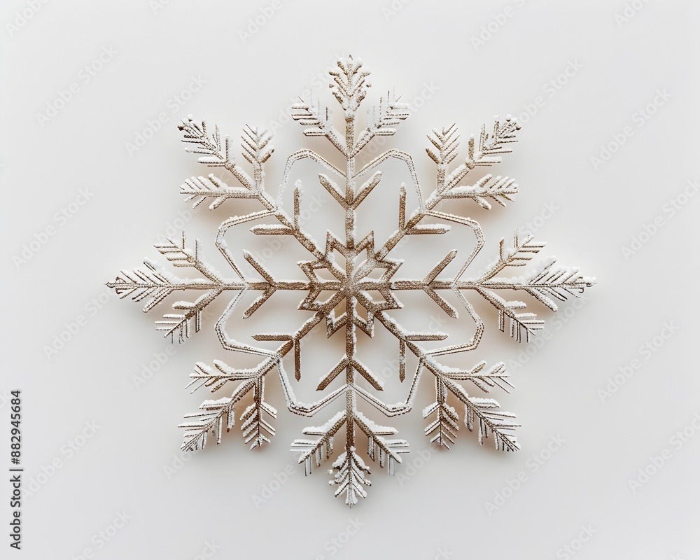 Minimalist Line Art Snowflake with Contemporary Design on White Background Minimalist Line Art Snowflake with Contemporary Design on White Background