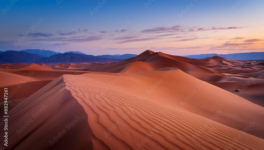Sand dunes in the desert at twilight Sand dunes in the desert at twilight