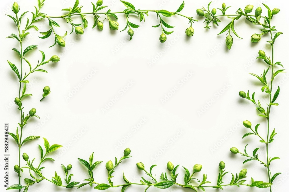 a square green leaf frame pattern. a square green leaf frame pattern.