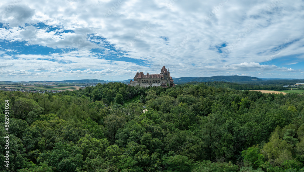 Naklejka premium castle in the mountains Kreuzenstein Castle Austria