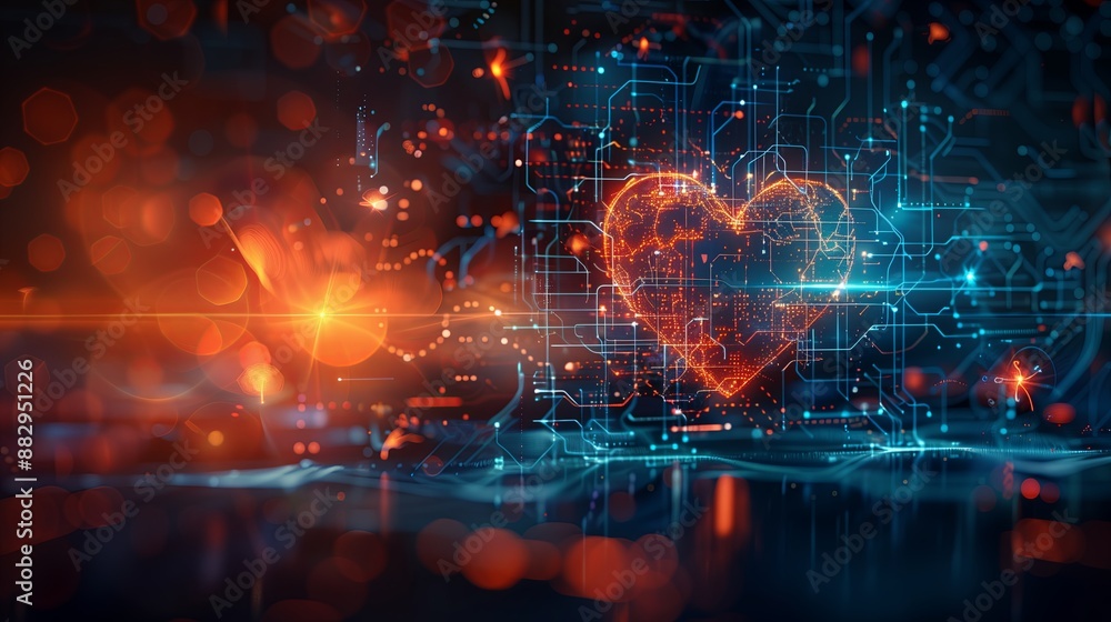 Fototapeta premium Modern and innovative background for a PPT, smart medical technology and innovative healthcare