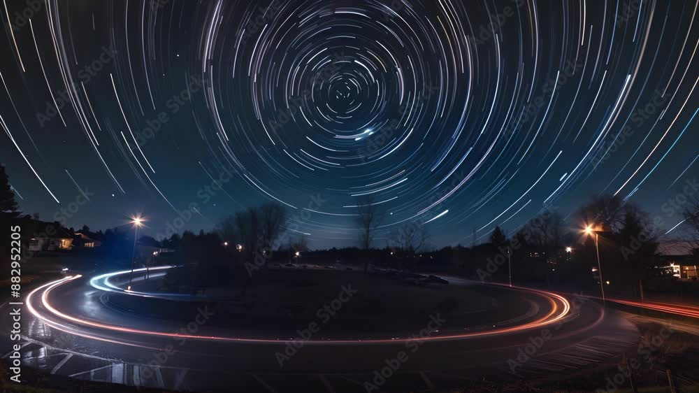 Light trails resembling shooting stars as cars speed through the ...