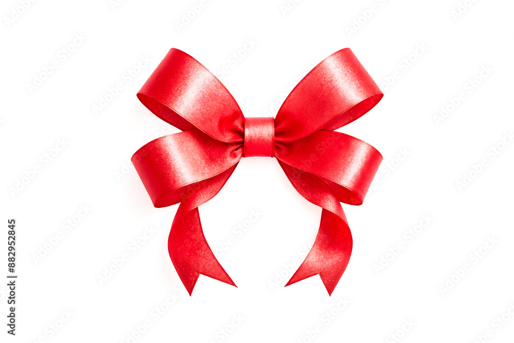 Red Satin Bow Isolated on White Background Red Satin Bow Isolated on White Background