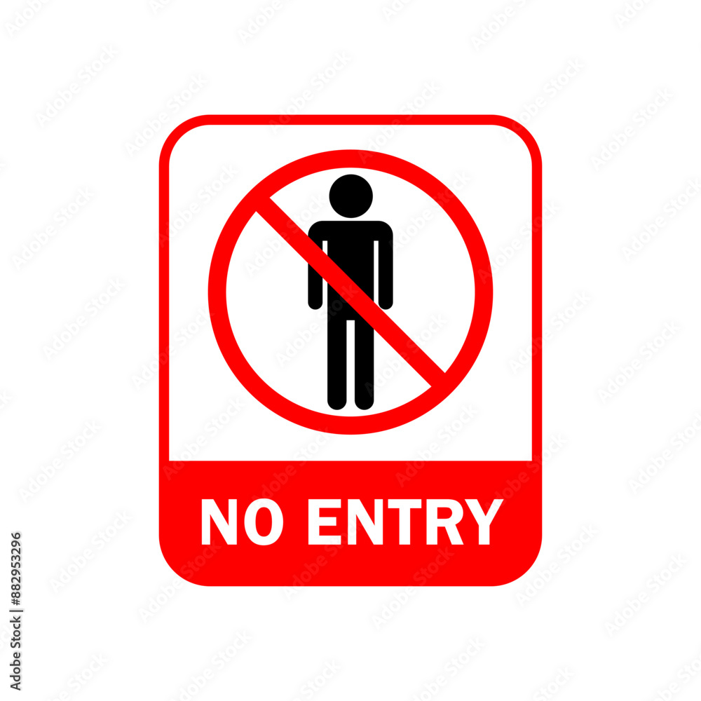 No entry icon symbol. Isolated vector no entry sign on white background. No entry icon symbol. Isolated vector no entry sign on white background.