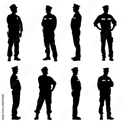 警備をする人物シルエット アイコン集 見守る 全身
