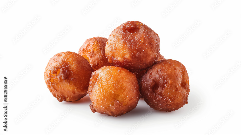 Close-Up of Crispy Apple Fritters with Cinnamon Glaze, Delicious Fried Desserts, Homemade Pastry Treats, Sweet Snack Concept, on White Background. Close-Up of Crispy Apple Fritters with Cinnamon Glaze, Delicious Fried Desserts, Homemade Pastry Treats, Sweet Snack Concept, on White Background.