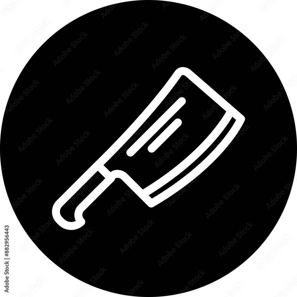 Cleaver Vector Line White Circle Black Cleaver Vector Line White Circle Black