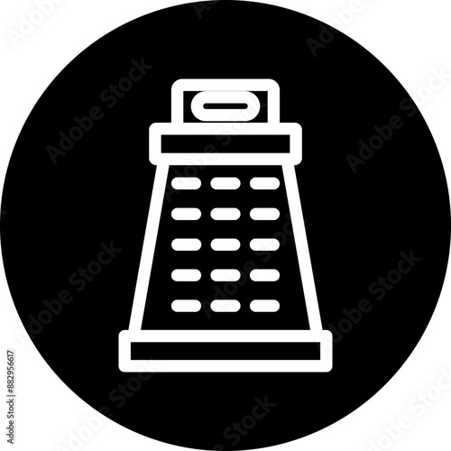 Grater Vector Line White Circle Black