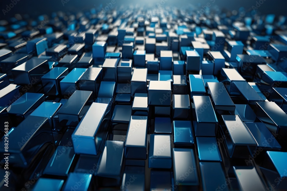 sleek blue abstract background with cubes sleek blue abstract background with cubes