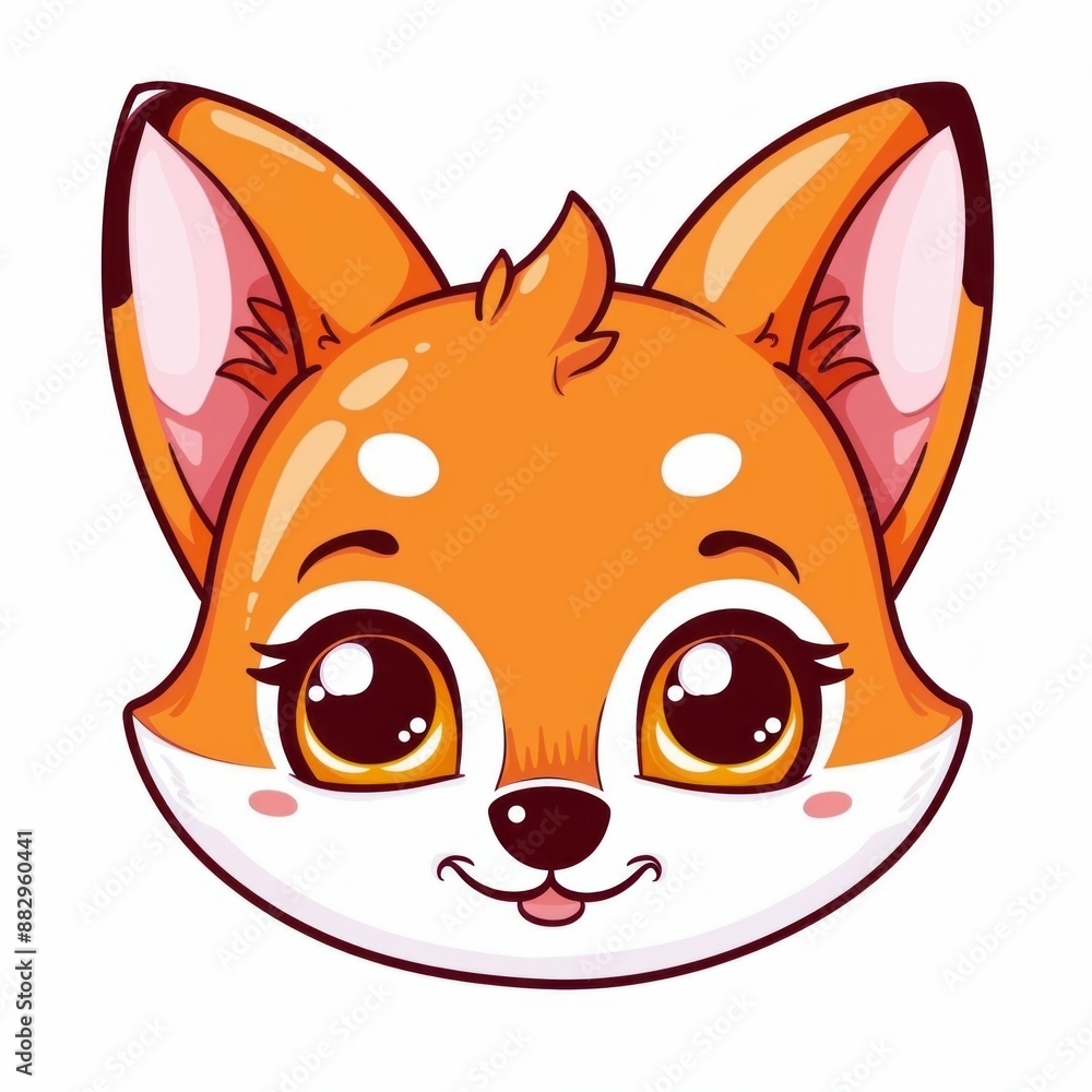 Cute Cartoon Fox with Big Eyes. Generative ai Cute Cartoon Fox with Big Eyes. Generative ai
