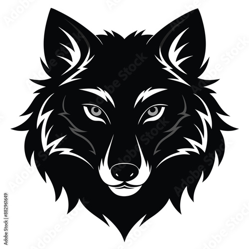 Wolf vector outline art illustration