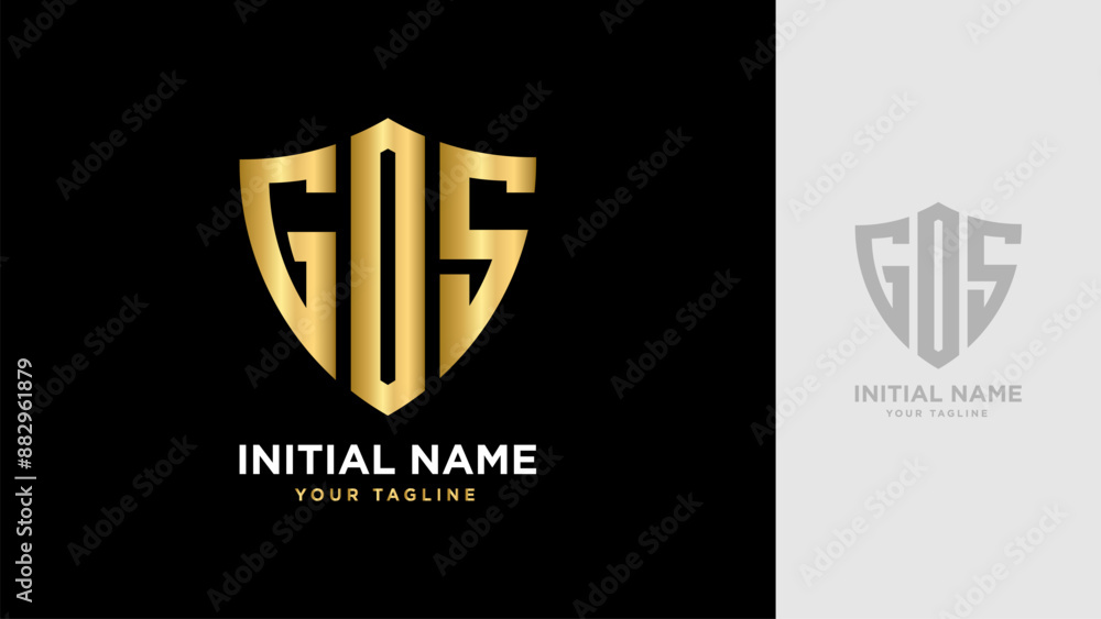 Initial GOS Shield vector Logo Template Design Initial GOS Shield vector Logo Template Design