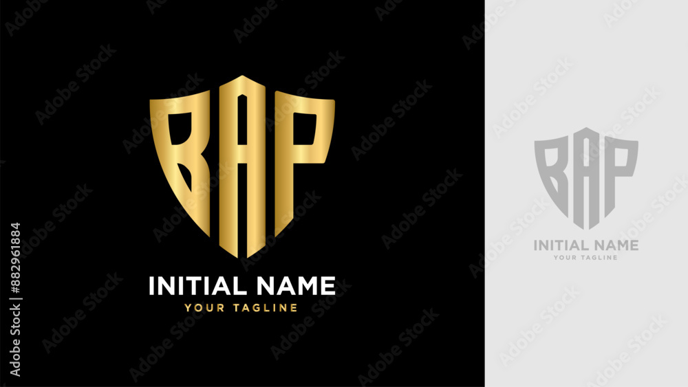 Initial BAP Shield vector Logo Template Design Initial BAP Shield vector Logo Template Design