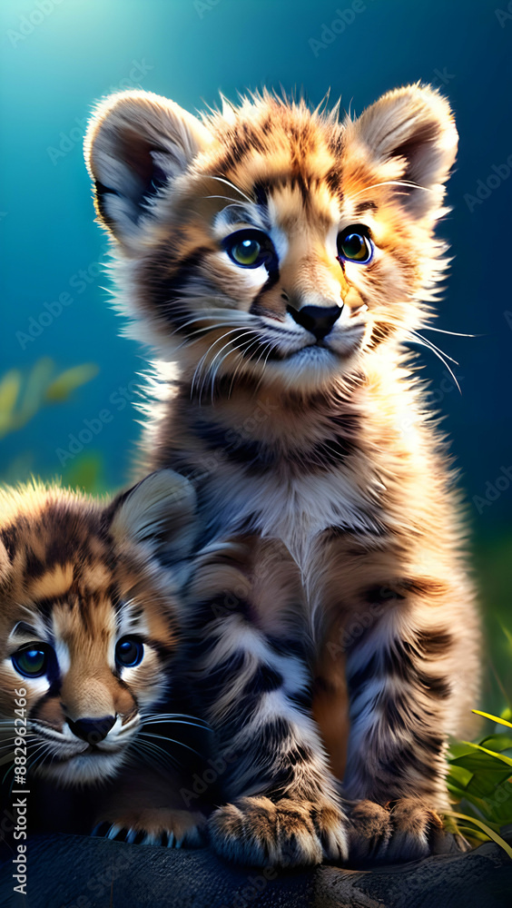 Wild cat Cute cubs Wild cat Cute cubs