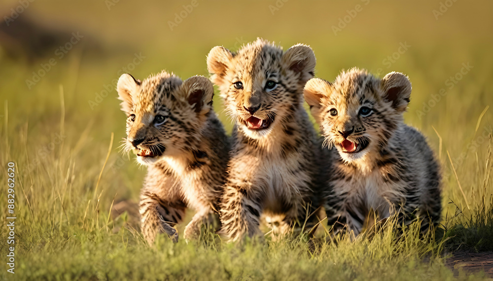 Obraz premium Wild cat Cute cubs